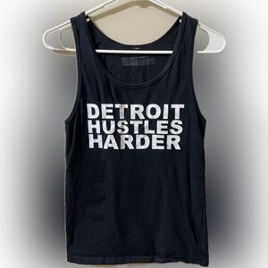 Detroit Hustles Harder Black Tank Top